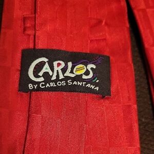Carlos by Carlos Santana 100% Silk Vibrant Red Suit Tie